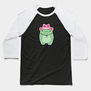 Kawaii Cowboy Frog Wearing Pink Cowboy Hat Baseball T-Shirt